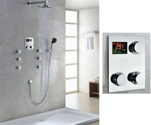 Thermostatic Digital Display Bathroom Rainfall Shower Set