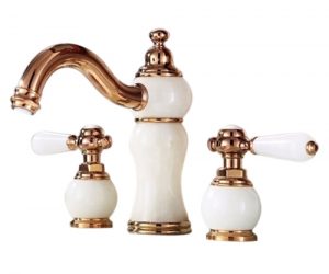 Tours WideSpread Rose Gold Bathroom Sink Faucet