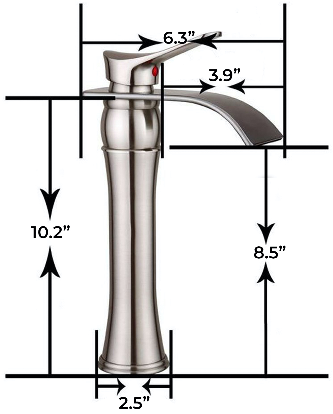 Valladolid Waterfall Bathroom Sink Faucet with Drain