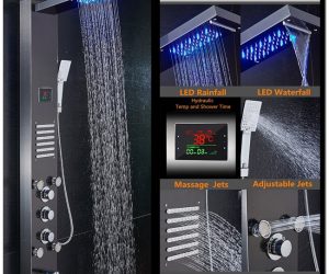 Modena Stainless Steel Brushed Black Shower Panel System