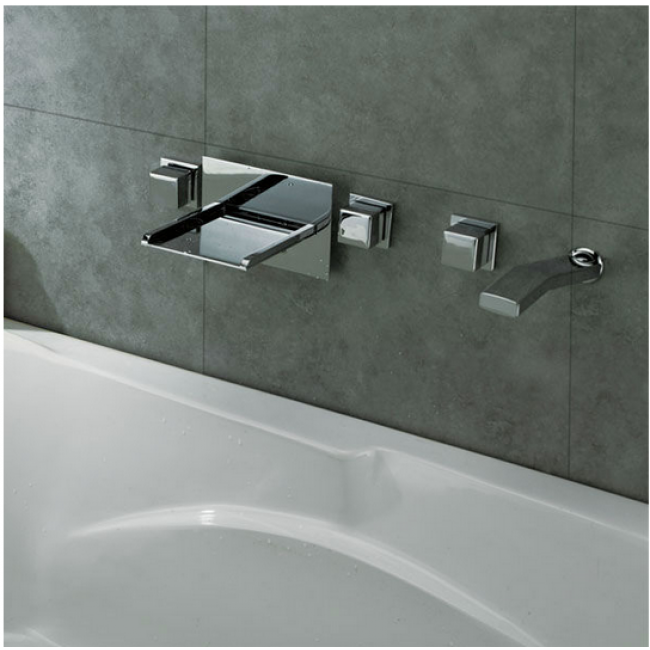 Bathroom Bathtub Bath-tub LED Waterfall Faucet with Handshower