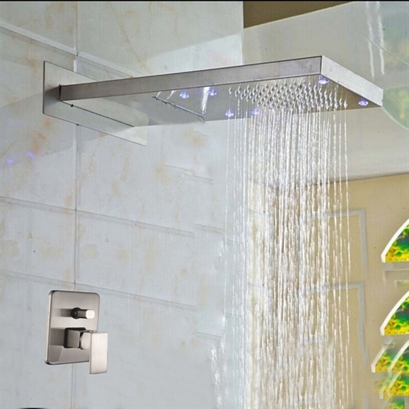 Brushed Nickel Bathroom Wall Mount Solid Brass Two ways Shower Head