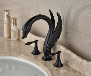 Fontana Oil Rubbed Bronze Dual Handle Swan Faucet