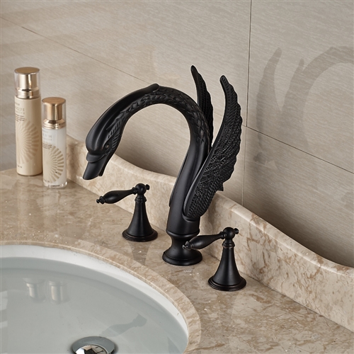 Fontana Oil Rubbed Bronze Dual Handle Swan Faucet