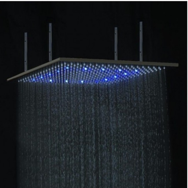 Fontana Color Changing LED Rain Shower Head (Solid Brass) with Built in Mixer