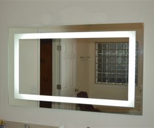 Large Rectangular LED Light Make-up Mirror with Defogger & Touch Switch