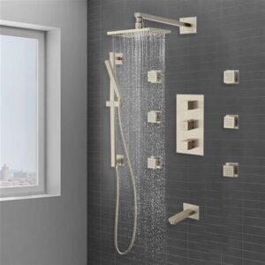 Onassis Thermostatic Tub & Shower System – 6 Body Jets