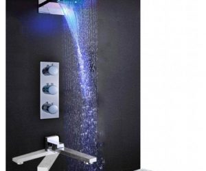 LED Luxury Rain Waterfall Bathroom Shower Head