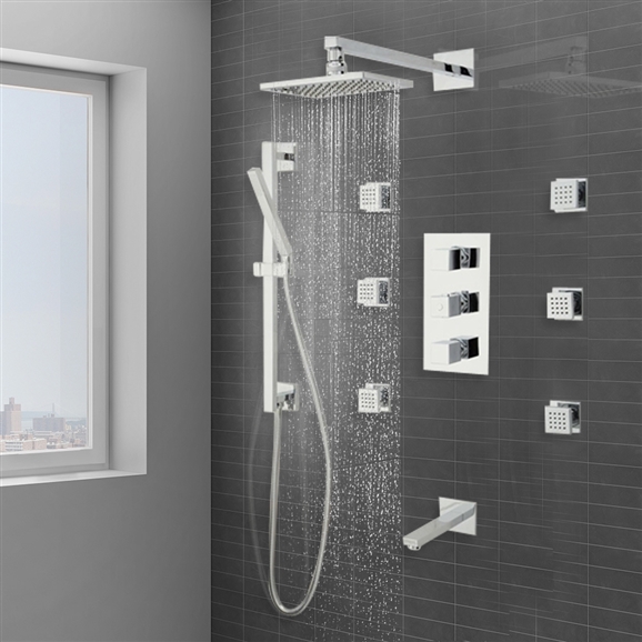 Onassis Thermostatic Tub & Shower System - 6 Body Jets - All in One ...