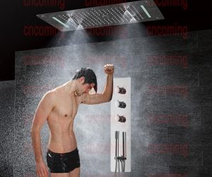5 Functions Thermostatic Mixer with 700×380 LED Ceiling Shower Head