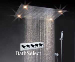 31″ Stainless Steel Multi Color Water Powered Led Shower