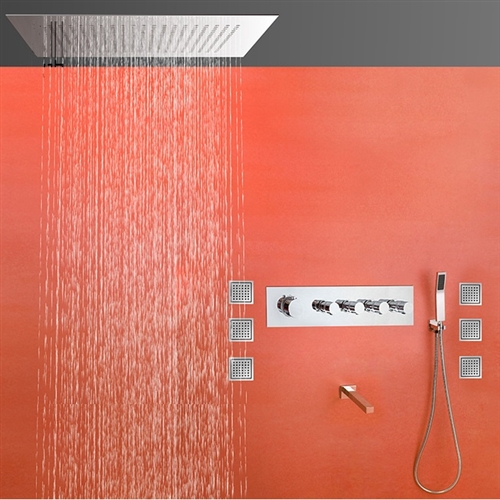 FontanaShowers Thermostatic Copper Recessed Shower System