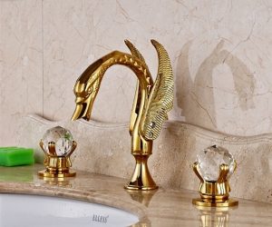 Rouen Deck-Mounted Dual Handle Bathroom Sink Faucet