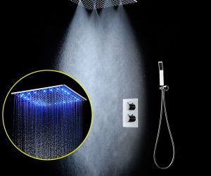 Valencia Thermostatic LED Shower System with Hand Held Shower