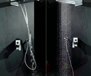 22″ Lina Multifunctional Shower Head Mirror Chromed Polished 2 Way Rainfall Shower Set