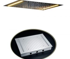 Venice Rectangular Recessed Shower Head with Single Color LED