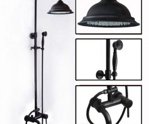 Juno 8″ Oil Rubbed Bronze Rain Shower Systems with Handheld Shower