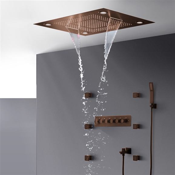 BathSelect Romantic Environment LED Shower Head With Stress-Free Body Jet & Hand Held Shower