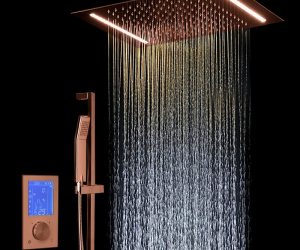 Fontana Light Oil Rubbed Bronze Showers Smart & Intelligent LED Touch Control Rainfall Shower Head With Hand Shower