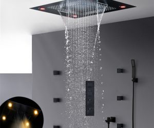 Lima Multi Color Water Powered Led Shower with Adjustable Body Jets and Mixer