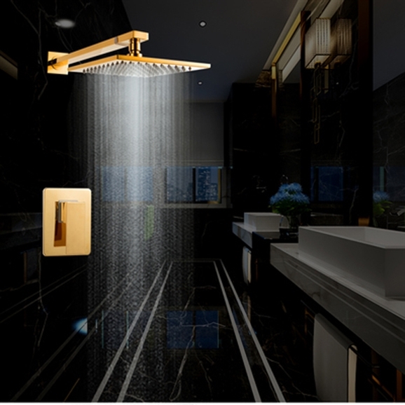 Naples Wall Mount Gold Rainfall Showerset