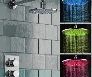 Fontana Milan Round Thermostatic Mixer Shower Set with Optional LED Lighting