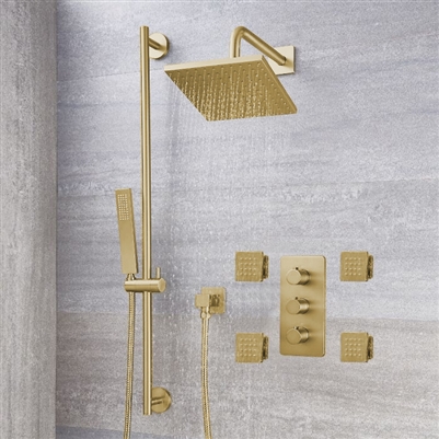 BathSelect Napoli Brushed Gold Square Rainfall Shower Set Installation Instructions