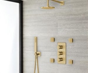 BathSelect Brushed Gold Rainfall Shower Set with Handheld Shower Installation Instructions