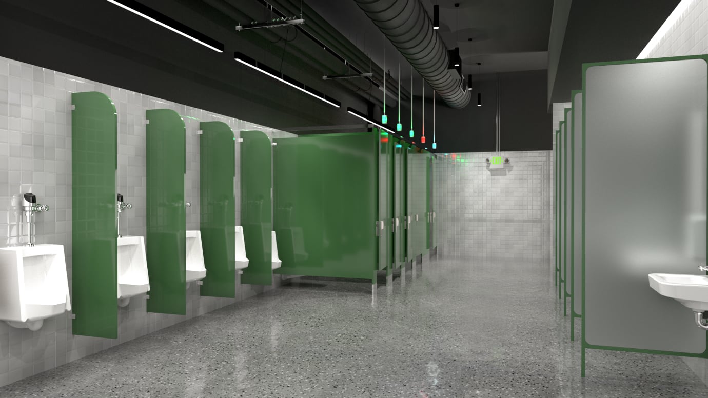 Designing restrooms in an airport facility